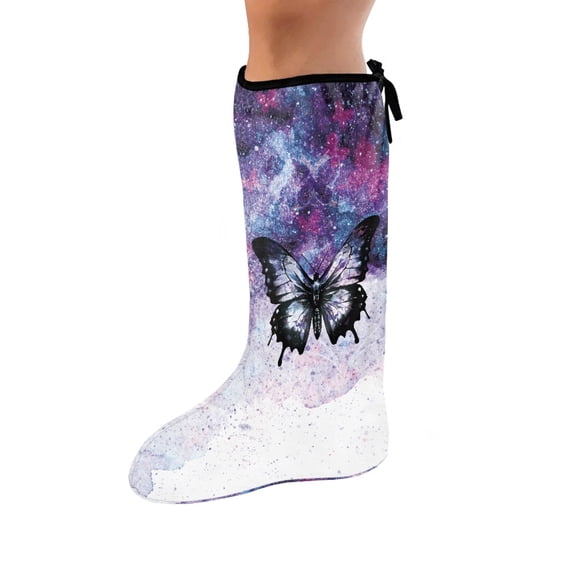 COEQINE Galaxy Butterfly Leg Cast Cover Small Broken Leg Shower Cast Cover Outdoor Leg Protection Cover Breathable Cast and Bandage Protector Cast Decoration for Kids Girls