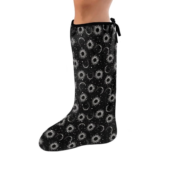 COEQINE Galaxy Leg Cast Cover Moon Sun Cast Sleeve for Foot Leg Protector Anti Scratch Outdoor Protection Leg Cover Fashionable Leg Cast Cover Sock for Adult Teens Size S