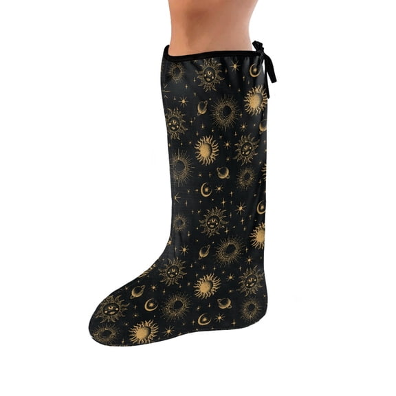 COEQINE Galaxy Sun Moon Leg Cast Cover Outdoor Protection Leg Cover Leg Plaster Sleeve Medium Reusable Cast Covers for Shower Leg Short Foot Cast Cover Gifts for Friends
