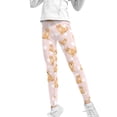 thumbnail image 1 of COEQINE Ginger Cat Heart Pink Girls Yoga Leggings High Waist Sport Pants Buttery Soft Stretch Running Leggings, for 12-13 Years Kids Girls, 1 of 7