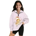 thumbnail image 1 of COEQINE Girls Quarter Zip Sweatshirt Pullover, Loose Fit Long Sleeve Fall Tops with Collar, Soft Polyester Fashion Top for Ages 5-6 Machine Washable, Lizard Pink, 1 of 7