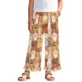 thumbnail image 1 of COEQINE Girls Wide Leg Pants with Ruffle High Waisted Loose Fit Summer Trousers Stylish Outfits Flowy Summer Joggers for 9-10 Years Kids, Cute Cat Paw, 1 of 8