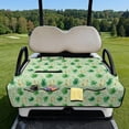 thumbnail image 1 of COEQINE Golf Cart Accessories Seat Covers with 4 Pockets, Foldable Design for Easy Carry Quilted Towel Seat Cover Easy to Install for EZGO Yamaha Club Cars, Green Clover Daisy Horseshoe, 1 of 8
