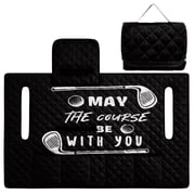 COEQINE Golf Cart Seat Blanket Towel, Folds Compact for Carrying, 51.2x30.3 Inch Fit for EZGO/Yamaha/Club Car, 4 Compartment Storage, Quilted Comfort Layer, Funny Golf Quote