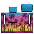 thumbnail image 1 of COEQINE Golf Cart Seat Blanket Towel, Folds Compact for Carrying, 51.2x30.3 Inch Fit for EZGO/Yamaha/Club Car, 4 Compartment Storage, Quilted Comfort Layer, Pink Blue Hawaiian Palm Tree, 1 of 8