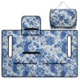 thumbnail image 1 of COEQINE Golf Cart Seat Cover Towel with Foldable Design and Carry Handle, Universal 51.2"x30.3", Comfort Quilted Polyester, 4 Front Pockets, Easy to Clean, Blue Peacock Floral, 1 of 8