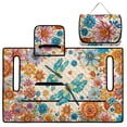 thumbnail image 1 of COEQINE Golf Cart Seat Cover Towel with Foldable Design and Carry Handle, Universal 51.2"x30.3", Comfort Quilted Polyester, 4 Front Pockets, Easy to Clean, Draongfly Boho Floral Orange, 1 of 8