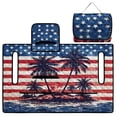 thumbnail image 1 of COEQINE Golf Cart Seat Cover Towel with Foldable Design and Carry Handle, Universal 51.2"x30.3", Comfort Quilted Polyester, 4 Front Pockets, Easy to Clean, Palm Tree USA US American Flag, 1 of 8