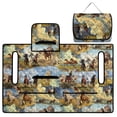thumbnail image 1 of COEQINE Golf Cart Seat Cover Towel with Foldable Design and Carry Handle, Universal 51.2"x30.3", Comfort Quilted Polyester, 4 Front Pockets, Easy to Clean, Wild Horse Landscape, 1 of 8