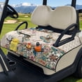 thumbnail image 1 of COEQINE Golf Cart Seat Covers Blanket, Travel Sports Cart Seat Cushion Covers for 2 Person Seats Club Car, Universal Golf Accessories for Summer or Winter, Dragonfly Bohemian Flower Beige, 1 of 8