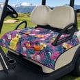 thumbnail image 1 of COEQINE Golf Cart Seat Cushion Cover, Portable Design Folds with Handle, Universal Fit 51.2x30.3", Quilted Comfort Padding with 4 Pockets, for 2/4 Person Seats, Tropical Plumeria Leaf Pink, 1 of 8