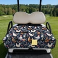 thumbnail image 1 of COEQINE Golf Cart Seat Protector with Fold Design & Carry Handle, Quilted Universal Fit 51.2x30.3 Inch for EZGO/Yamaha/Club Car 2-Seaters, 4-Pocket Storage, Rooster Chicken Floral Navy, 1 of 8