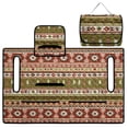 thumbnail image 1 of COEQINE Golf Cart Seat Towel Cover, Foldable with Carry Handle, Universal Fit for Most 2-Seater EZGO/Yamaha/Club Car, Quilted with 4 Front Pockets, Washable, Southwest American Tribal Red Green, 1 of 8