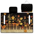thumbnail image 1 of COEQINE Golf Cart Seat Towel Quilted Protective Cover with Carrying Handle, Universal Fit Autumn Decor, 4 Front Pockets, Fits for Most 2 Seats Club Car, Fall Piano Keyboard Maple Leaf, 1 of 8