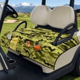 thumbnail image 1 of COEQINE Green Camo Golf Cart Seat Cover, Foldable Design with Handle for Storage, Universal Size Quilted Polyester, 4 Front Pockets, Machine Washable, Green Camouflage, 1 of 8