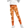 thumbnail image 1 of COEQINE Halloween Ghost Bat Spider Web Orange Girls's Sport Legging Casual Buttery Soft Athletic Pants Stretchy High Waist Pants, for 4-5 Years Kids Girls, 1 of 7