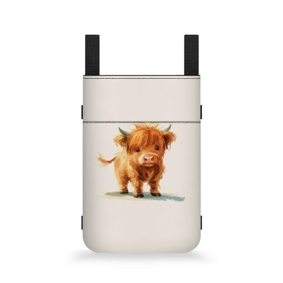 COEQINE Highland Cow Crutch Pouch Compartments Adjustable Crutch Organizer Pouch with Key and Wallet Large Capacity Crutch Storage Bag Gifts for Adults, Seniors, Kids