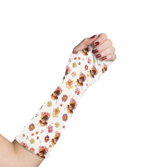 COEQINE Highland Cow Flower Arm Cast Covers Shower Sleeve for Arm Cast Teens Long Full Arm Cast Protector-S Wound Care Supplies Breathable Soft Arm Cast Protector