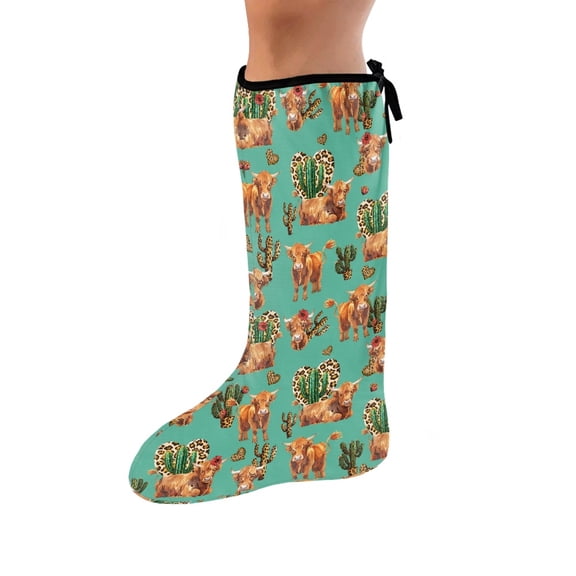COEQINE Highland Cow Leg Cast Covers Cactus Large Outdoor Protection Leg Cover Soft Fabric Leg Plaster Sleeve Fashionable Leg Cast Cover Sock Decoration Cover After Surgery Gifts