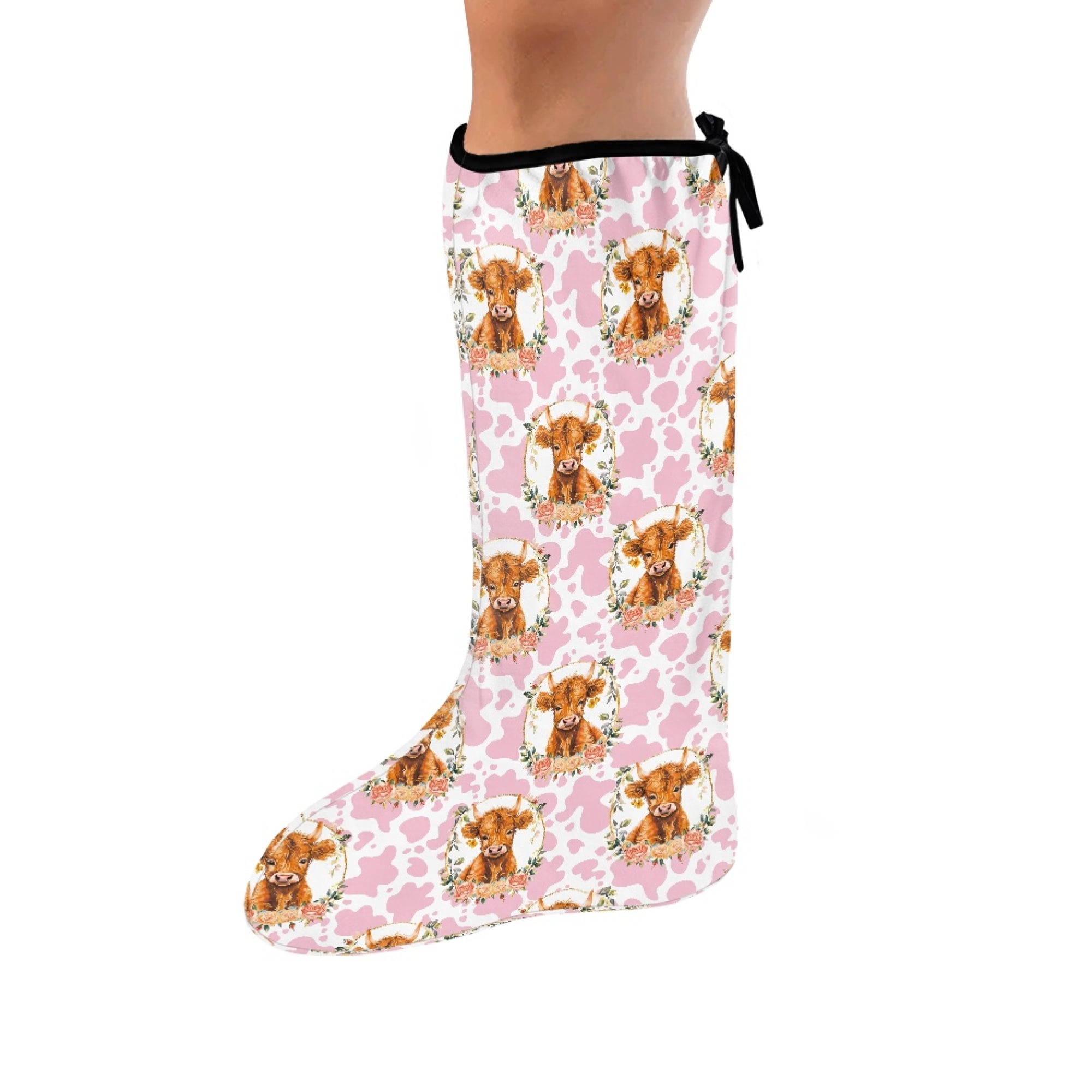 COEQINE Highland Cow Leg Cast Covers Flower Broken Leg Shower Cast