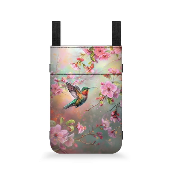 COEQINE Hummingbird Crutch Case Flower Medical Crutch Accessories Cane Pouch Bag Underarm Crutches Attachment Hanging Pouch Easy to Clean Crutch Organizer Bag for Senior Women