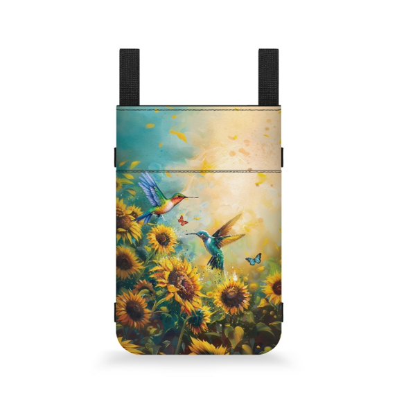 COEQINE Hummingbird Crutch Case Sunflower Broken Foot Underarm Crutch Pouch Waterproof Walking Cane Pouch Universal Crutch Pouch for Women Gifts for Women Friends