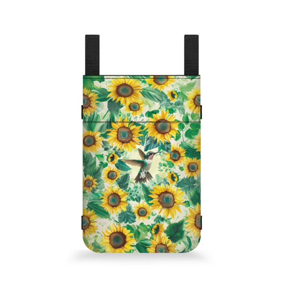 COEQINE Hummingbird Crutch Pouch Sunflower Underarm Crutch Bag Crutch Storage Case Fashion Broken Foot Underarm Crutch Pouch Easy to Clean Cane Bag Pouch for Women Men