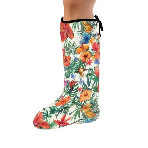 COEQINE Hummingbird Floral Leg Cast Cover Outdoor Protection Leg Cover Knee Cast Sock Breathable Cast and Bandage Protector Cast Scratcher Sleeve Gifts for Friends Size S