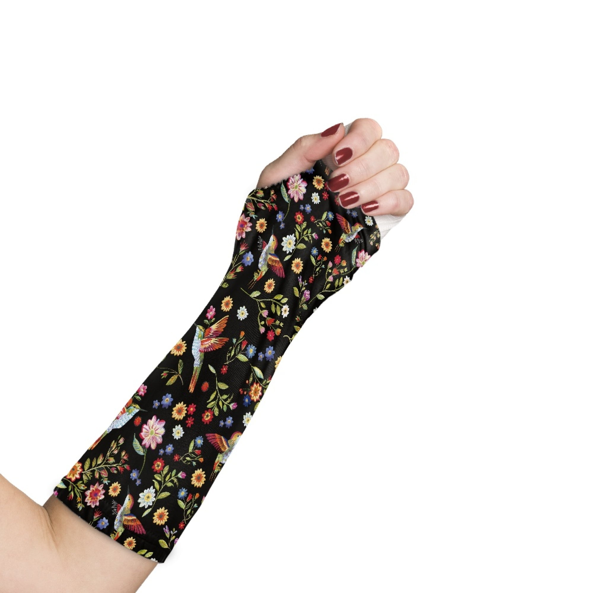 COEQINE Hummingbird Flower Arm Cast Cover Arm Cast Sleeve with Thumb ...
