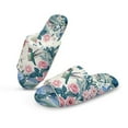 thumbnail image 1 of COEQINE Hummingbird Flower Blue Womens Fuzzy Slippers House Shoes Open Toe Indoor Slippers Soft Lightweight Quiet Fluffy Slides Machine Washable Footwear for Ladies Her Mom, 36-37, 1 of 7