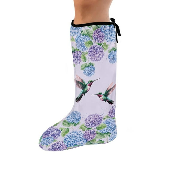 COEQINE Hummingbird Flower Leg Cast Cover Elastic Cast Socks Cover Cast Knee Cast Sock Fashionable Leg Cast Cover Sock Leg Plaster Sleeve for Foot Leg Protector Size M