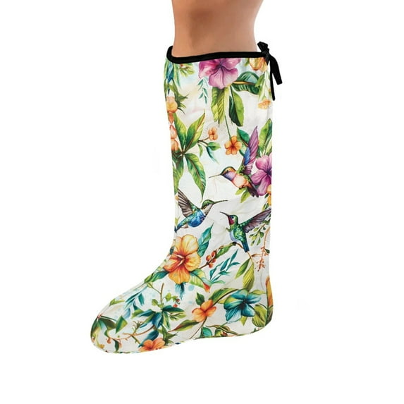 COEQINE Hummingbird Leg Cast Cover Floral Large Short Foot Cast Cover Outdoor Protection Leg Cover Fashionable Leg Cast Cover Sock Decoration Cover for Rehabilitation Patients
