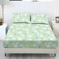 thumbnail image 1 of COEQINE King Sheets 3 Pieces Bed Sheets Set, Soft Fade Resistant Easy Care Bedding Set All Season Wrinkle Free Bottom Bedsheet for King Size Bed, Easter Bunny Chick Carrot Green, 1 of 5