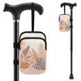 thumbnail image 1 of COEQINE Large Capacity Forearm Crutch Bag for Seniors Pink Tropical Leaves Elbow Crutch Attachment, Zipper Pouch, 2 Pockets, Lightweight, for Walking Cane & Hiking Stick, 1 of 7