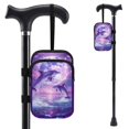 thumbnail image 1 of COEQINE Large Capacity Forearm Crutch Bag for Seniors Purple Dolphin Moon Elbow Crutch Attachment, Zipper Pouch, 2 Pockets, Lightweight, for Walking Cane & Hiking Stick, 1 of 7
