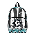 thumbnail image 1 of COEQINE Large Clear Backpack 17 Inch Transparent Bookbag for Boys Girls, Heavy Duty PVC Polyester Backpack for Work Travel, Stylish Daypack for Stadium, 3D Football Soccer Ball Blue, 1 of 7
