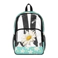 thumbnail image 1 of COEQINE Large Clear Backpack 17 Inch Transparent Bookbag for Women Girls College, Heavy Duty PVC Polyester Backpack for Work Travel, Stylish Daypack for Concert Stadium, Daisy Mint Green, 1 of 7