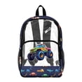 thumbnail image 1 of COEQINE Large Clear Backpack for School 17 Inch See Through Boys Bookbag for Teen College, Heavy Duty PVC Backpack for Work Travel, Casual Daypack for Concert Stadium, Colorful Monster Truck, 1 of 7