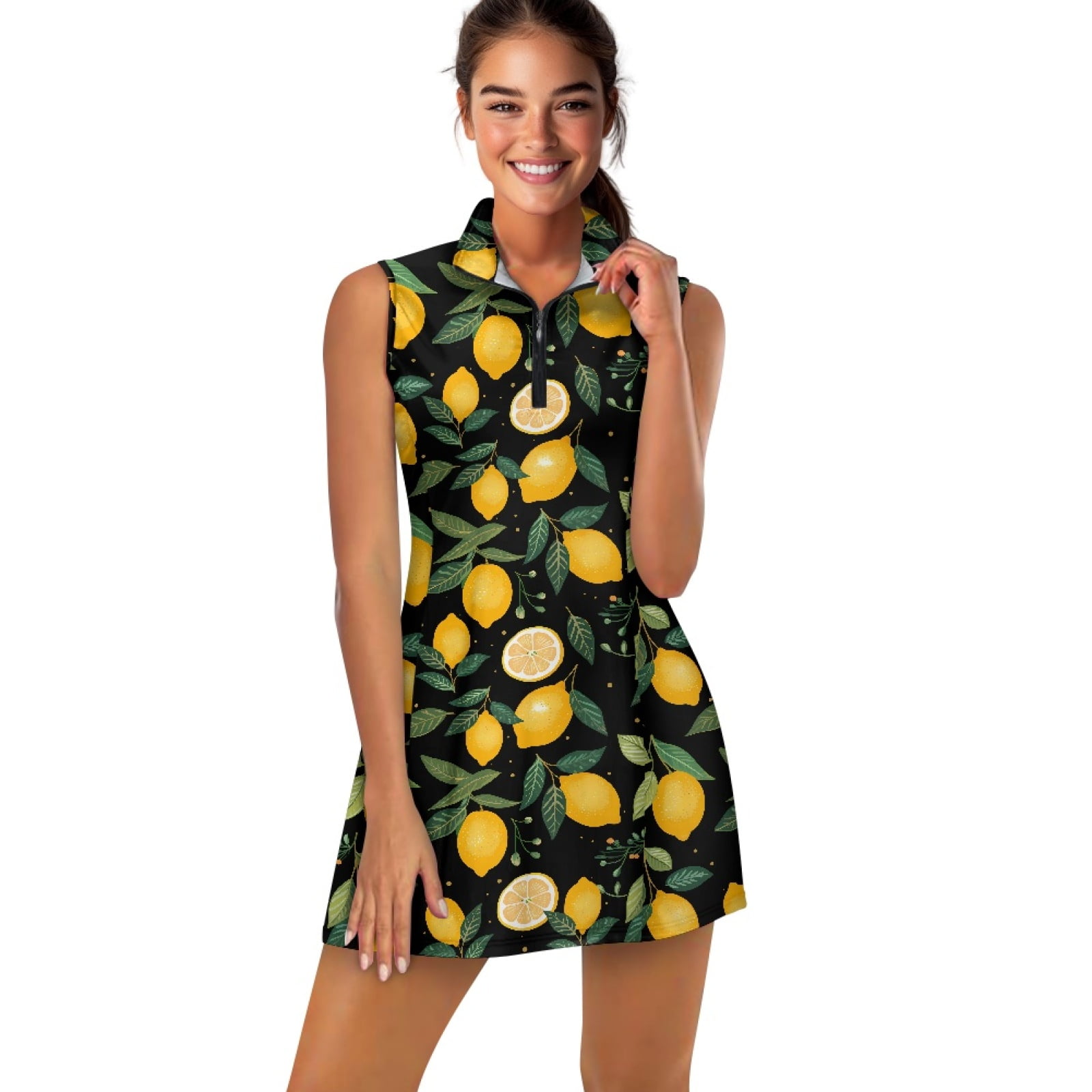 princess polly baby blue dress COEQINE Lemon Black Print Women's Tennis Dress with Built in Shorts and  Pockets Quick Dry Sleeveless Golf Athletic Dresses with 2 Piece Set  Breathable