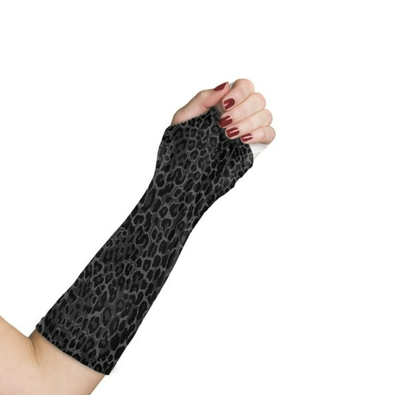 COEQINE Leopard Print Arm Cast Covers Teens Long Full Arm Cast Protector Size S Wrist Elbow Cast Wound Scratcher Covers Easy to Put on Decorative Arm Cast Cover for Women Men Seniors