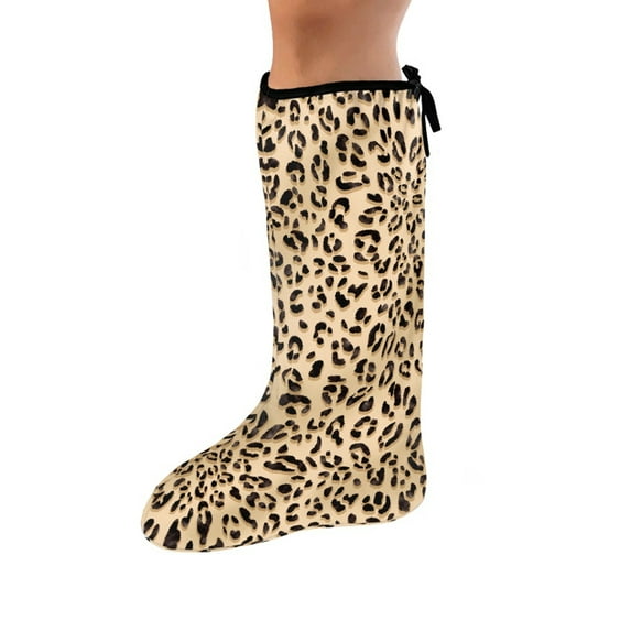 COEQINE Leopard Print Leg Cast Cover Small Size Outdoor Protection Leg Cover Bandage Protector Removable Outdoor Leg Protection Cover Leg Plaster Sleeve for Adult Teens