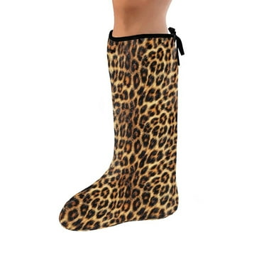 COEQINE Leopard Print Leg Cast Covers Large Cast Sleeve for Foot Leg Protector Outdoor Protection Leg Cover Elastic Cast Socks Cover Cast Leg Cast Cover for Swimming