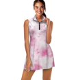 thumbnail image 1 of COEQINE Light Pink Tie-Dye Print Women's Tennis Dress Washable Breathable Soft Sports Dresses V-Neck Sleeveless 2 Pieces Golf Outfits with Shorts 2 Pockets, XL, 1 of 7