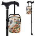 thumbnail image 1 of COEQINE Lightweight Crutch Bag Mobility Aid Bag Gold Boho Floral Butterfly Forearm Crutch Bag Pouch, Walking Stick Accessories, Lightweight, for Elbow Crutches, for Men Women, 1 of 7