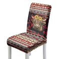 thumbnail image 1 of COEQINE Machine Washable Dining Chair Covers 6-Pack, Reusable Stretchable Chair Slipcovers for Easy Home Decor Update, Universal Fit Polyester Spandex, American Tribal Highland Cow Sunflower Red, 1 of 7
