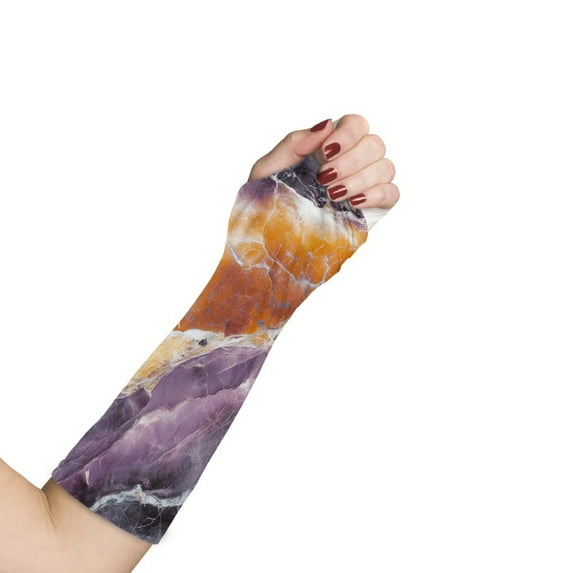 COEQINE Marble Print Arm Cast Covers Wrist Elbow Cast Wound Scratcher Covers Size M Breathable Washable Cast and Bandage Protector Elastic Fabric Sleeve Gifts for Friends