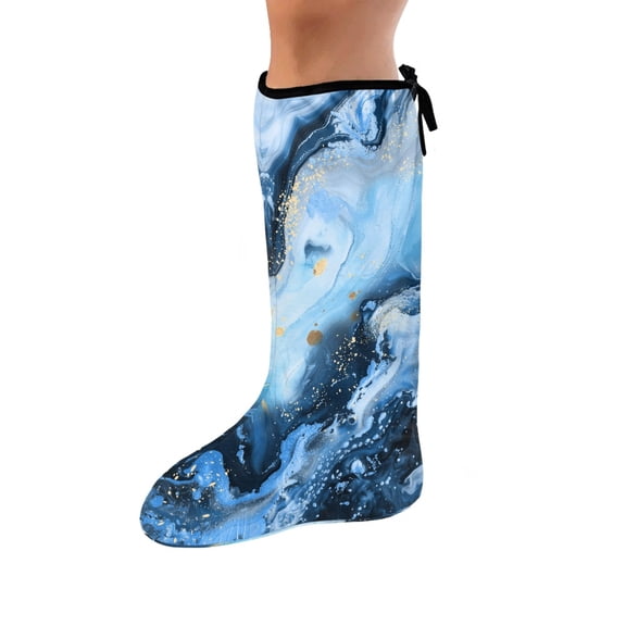 COEQINE Marble Print Leg Cast Cover 2 Pcs Medium Cast Sleeve for Foot Leg Protector Outdoor Protection Leg Cover Soft Fabric Leg Plaster Sleeve Cast Decoration for Women Men Seniors