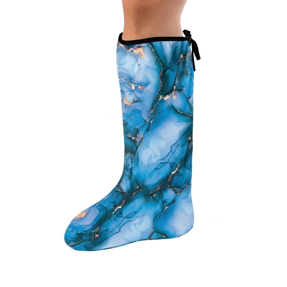 COEQINE Marble Print Leg Cast Covers 2 Pieces Below The Knee Leg Cast Sleeve Washable Leg Cast Protector-S Stretch Fabric Leg Cast Protector Leg Cast Cover for Swimming