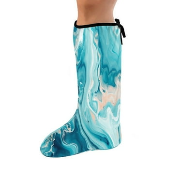 COEQINE Marble Print Leg Cast Covers Small Below The Knee Leg Cast Sleeve Reusable Cast Covers for Shower Leg Fashionable Leg Cast Cover Sock for Women Men Seniors