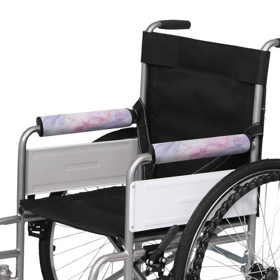 COEQINE Marble Print Wheelchair Armrest Pads 2 Pack Wheelchair Arm Rest Cushions Easy to Clean Chair Armrest Cushion Drive Wheelchair Arm Rest Cushions Compatible with All Arm Chair